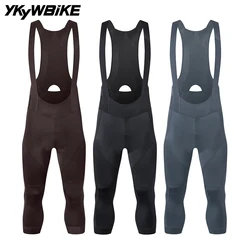 Ykywbike-男性用パッド入りサイクリングビブショーツ、プロロードバイクタイツ、mtbパンツ、バイクショーツ、6時間のライド、3/4
