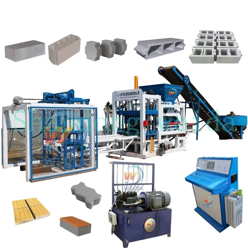 Small QT4-15 Automatic Hydraulic Concrete Color Paver Solid Brick Making Machinery Cement Hollow Block Moulding Making