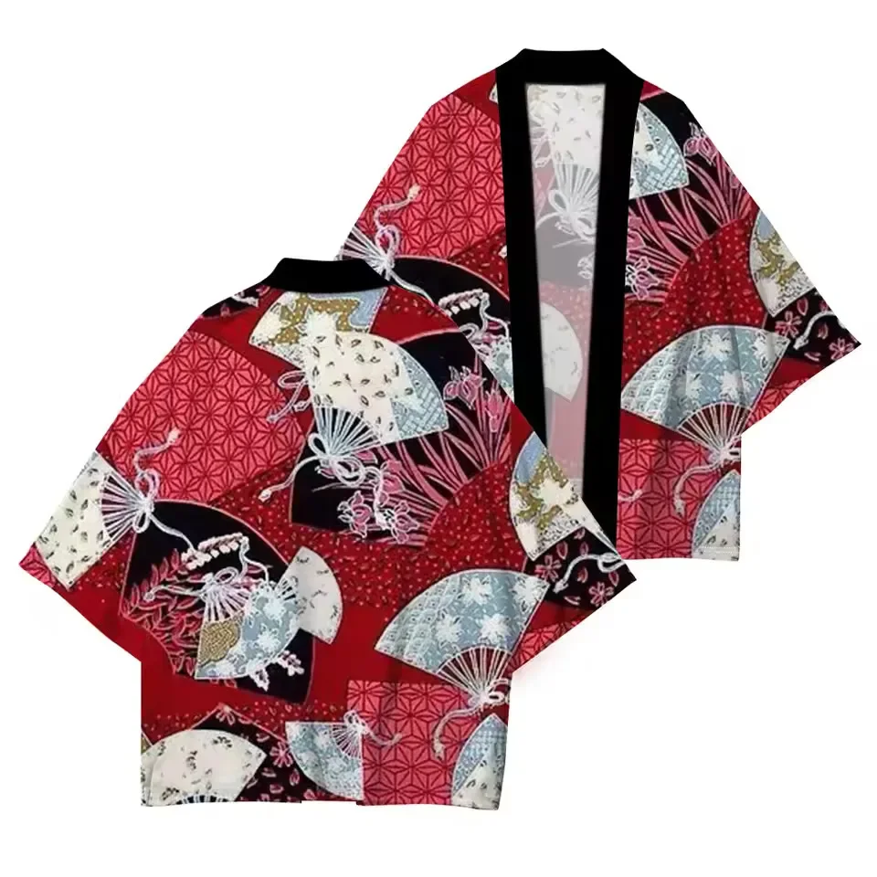 cardiga-kimono-haori-com-estampa-3d-de-leque-japones-em-poliester-vermelho-manga-3-4-solta-roupa-de-exterior-para-homens-e-mulheres
