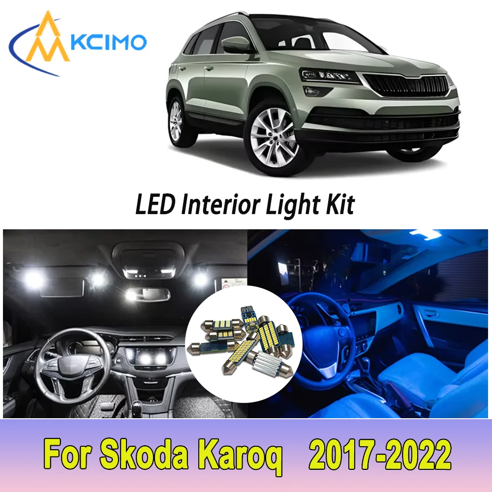 

New Light Bulb For Skoda Karoq (2017-2022) Premium Bright LED Interior Dome Map Trunk Light Kit Car Led Lamps New Car LED Lights