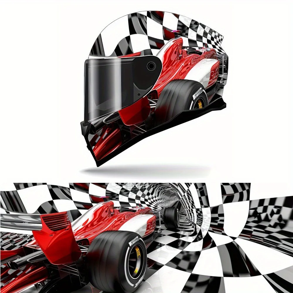 

Загадочный скоростной лабиринт, гоночный автомобиль, принт, полная наклейка на шлем, мотоциклетный шлем, гоночная графическая наклейка, виниловая пленка, декоративный шлем