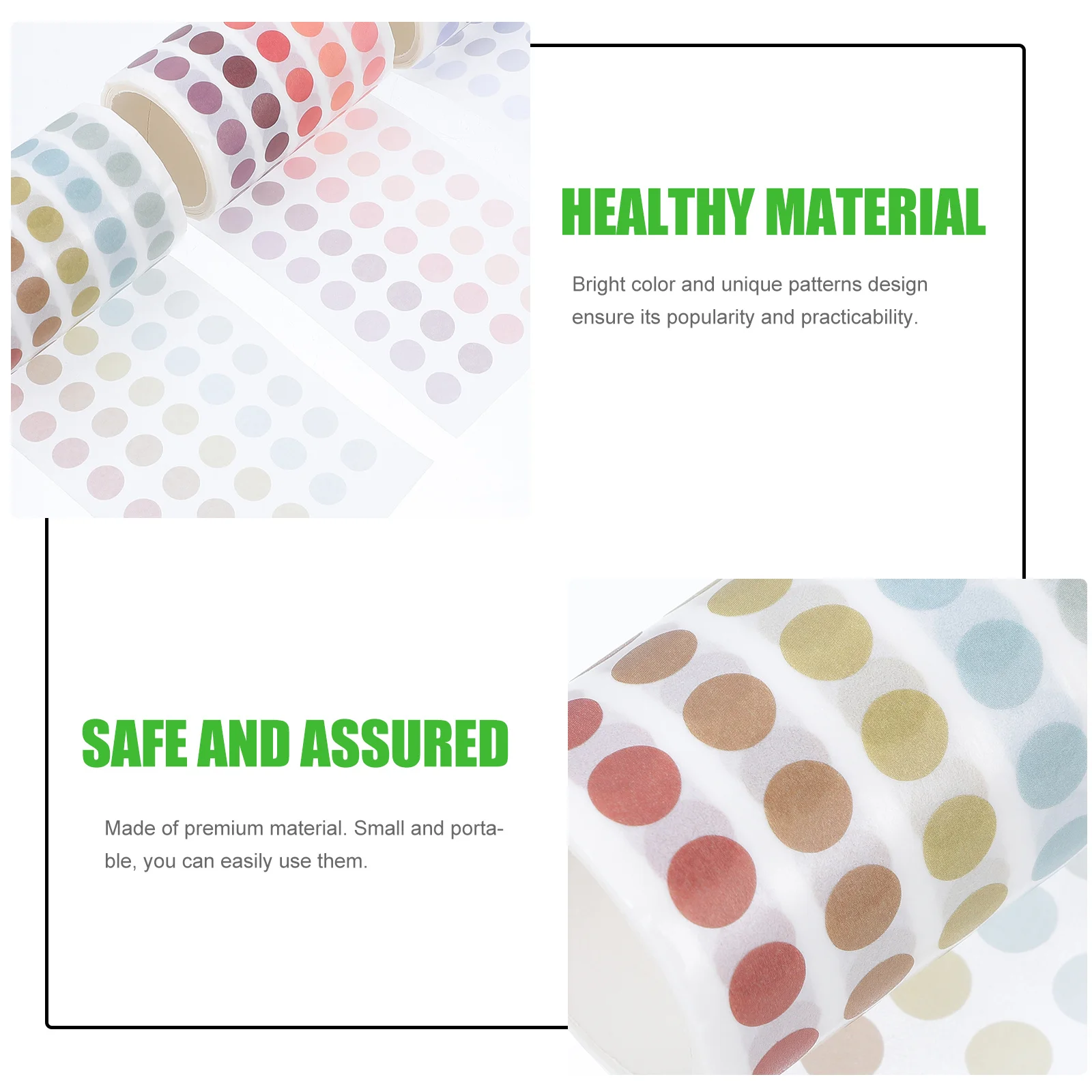

4Pcs Dot Design Decorative Stickers for Scrapbook DIY Journal Decoration Handmade Crafts Adhesive Colorful Arts Supplies