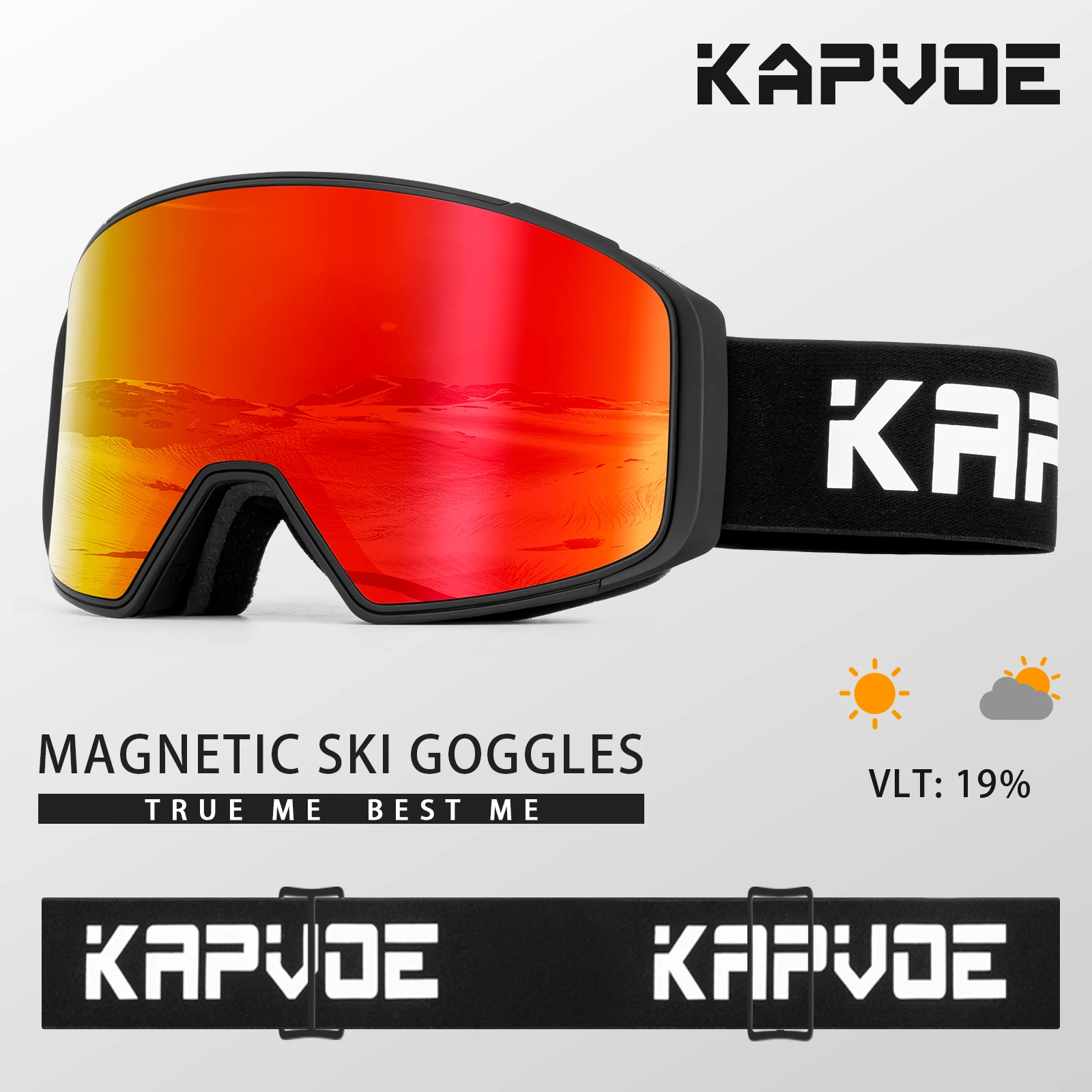 

KAPVOE Men Women Brand Ski Goggles Snowboard Goggles Glasses For Skiing Protection Snow Glasses UV400 Anti-Fog Ski Mask Eyewear
