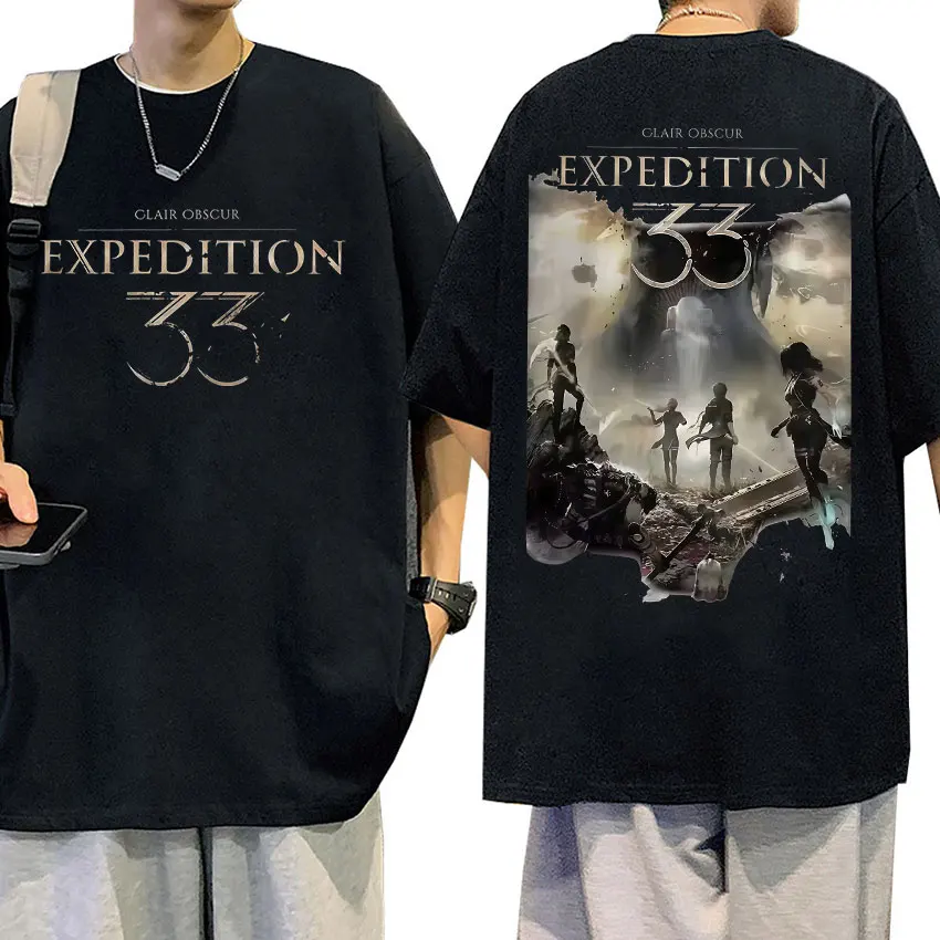 2025 Spiel Esquie Clair Obscur Expedition 33 Grafik-T-Shirts für Männer und Frauen, Retro-Übergroße T-Shirts, modische, hochwertige Baumwoll-T-Shirts
