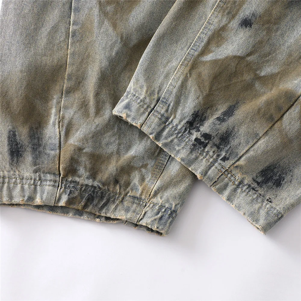 Unisex Dirty Wash Baggy Jeans Men Vintage Wide Leg Denim Pants Streetwear Hip Hop Loose Luxury Designer Jeans Trousers