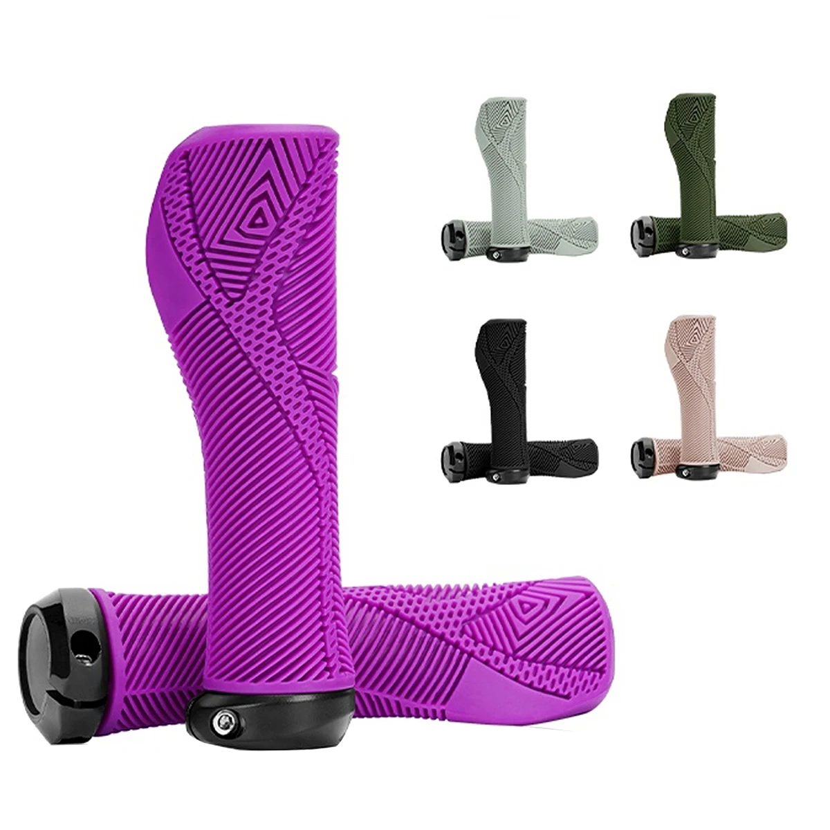 AliExpress Mountain Bike Handlebar Grips Anti-skid Comfortable Lockable Bicycle Grips Soft Rubber MTB Bike Grips Cycling Bike Parts