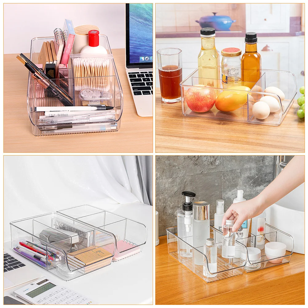 1 個ボックスマルチスロットデスクトップ収納ホルダーメイクアップリップグロスクリームプラスチックオーガナイザーコンパクト軽量ドレッシング