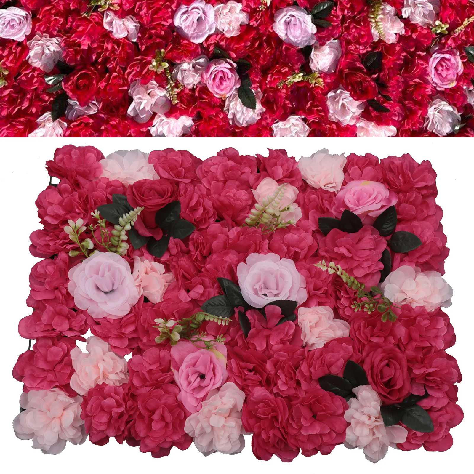 

12 Pcs Red Artificial Silk Flower Wall Panel Wedding Photography Venue Flower Wall Decor 40 X 60 Cm Silk Rose Wall