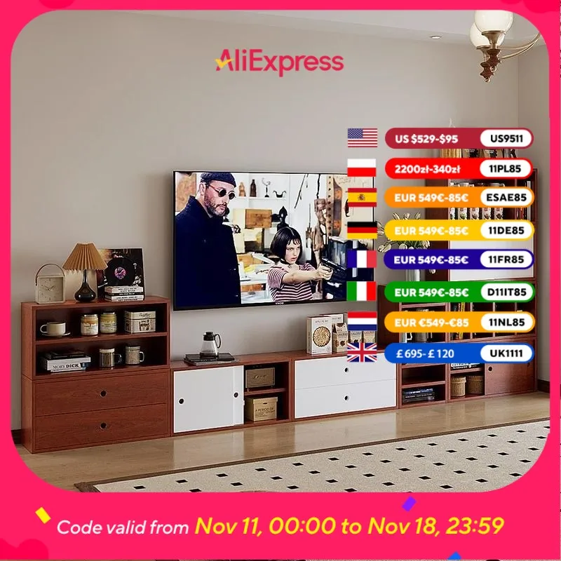 

Storage Narrow Brown Tv Stand Design Vertical Wooden Living Room Tv Stand Nordic Minimalist Mueble Para Televisor Furniture Home