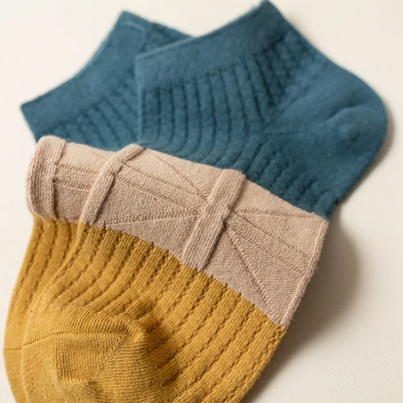 5 Pairs/Lot Summer Men\'s Fashion Cotton Socks Spring And Summer Breathable Sweat-absorbing Trend Striped Socks Wholesal Meias
