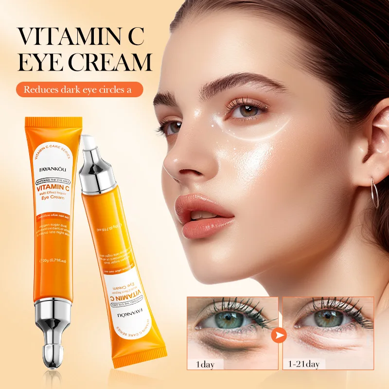 

Vitamin C Eye Cream Anti Dark Circle Whitening Eye Bags Wrinkle Removal Firming Lightening Eyes Serum Skin Care Beauty Health