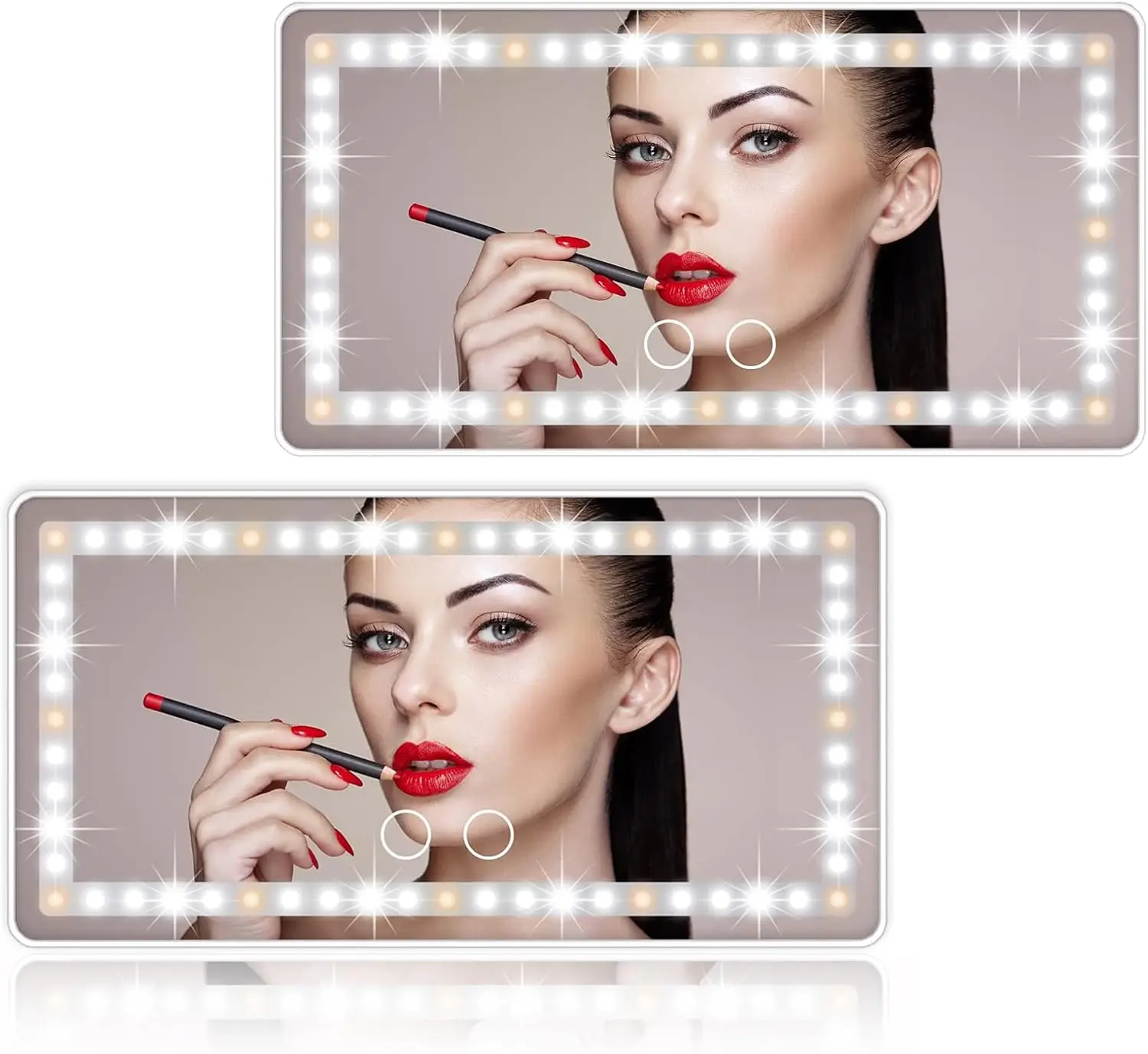 

Перезаряжаемое автомобильное зеркало с солнцезащитным козырьком и 3 режимами освещения, 60 светодиодов, зажим с регулируемой яркостью для внедорожника, грузовика