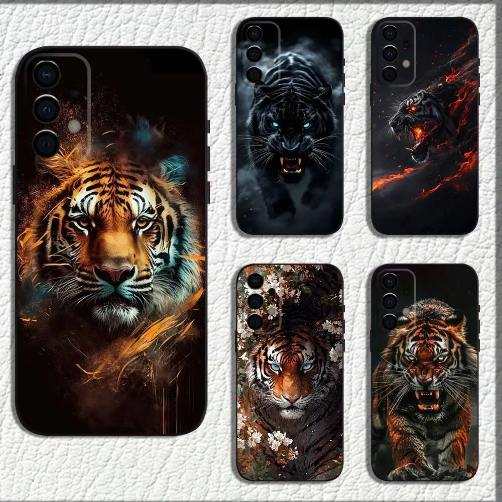 Animal Panthera tigris Phone Case For Samsung Galaxy A73,72,71,A52,51,40,41,A22,A32,31,A13,12,Note20 Soft Black Shell #1