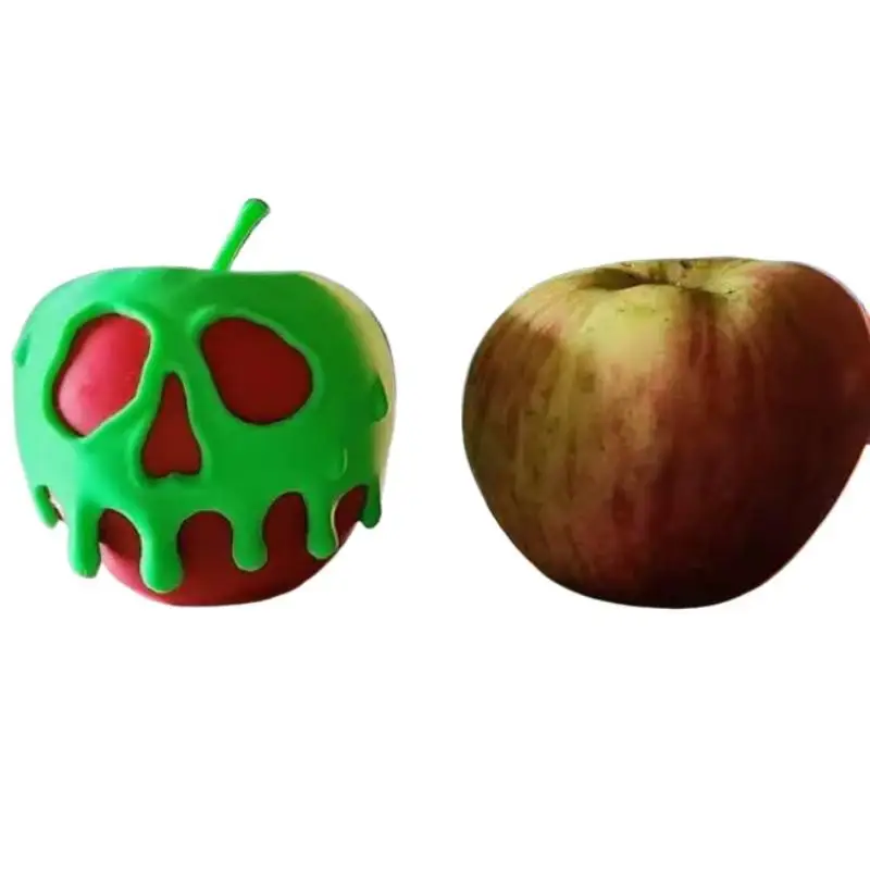 Halloween 3D Printed Apple Desktop Ornaments Spooky Holiday Decor Home Car Mounted Decoration