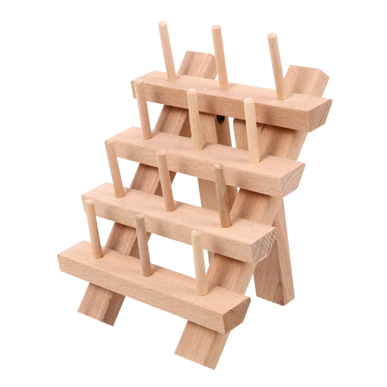 

12Spool Thread Sewing Rack Spool Holder Yarn Organizer Foldable Legs Wooden Thread Spool Holder Wall Table Storage Craft