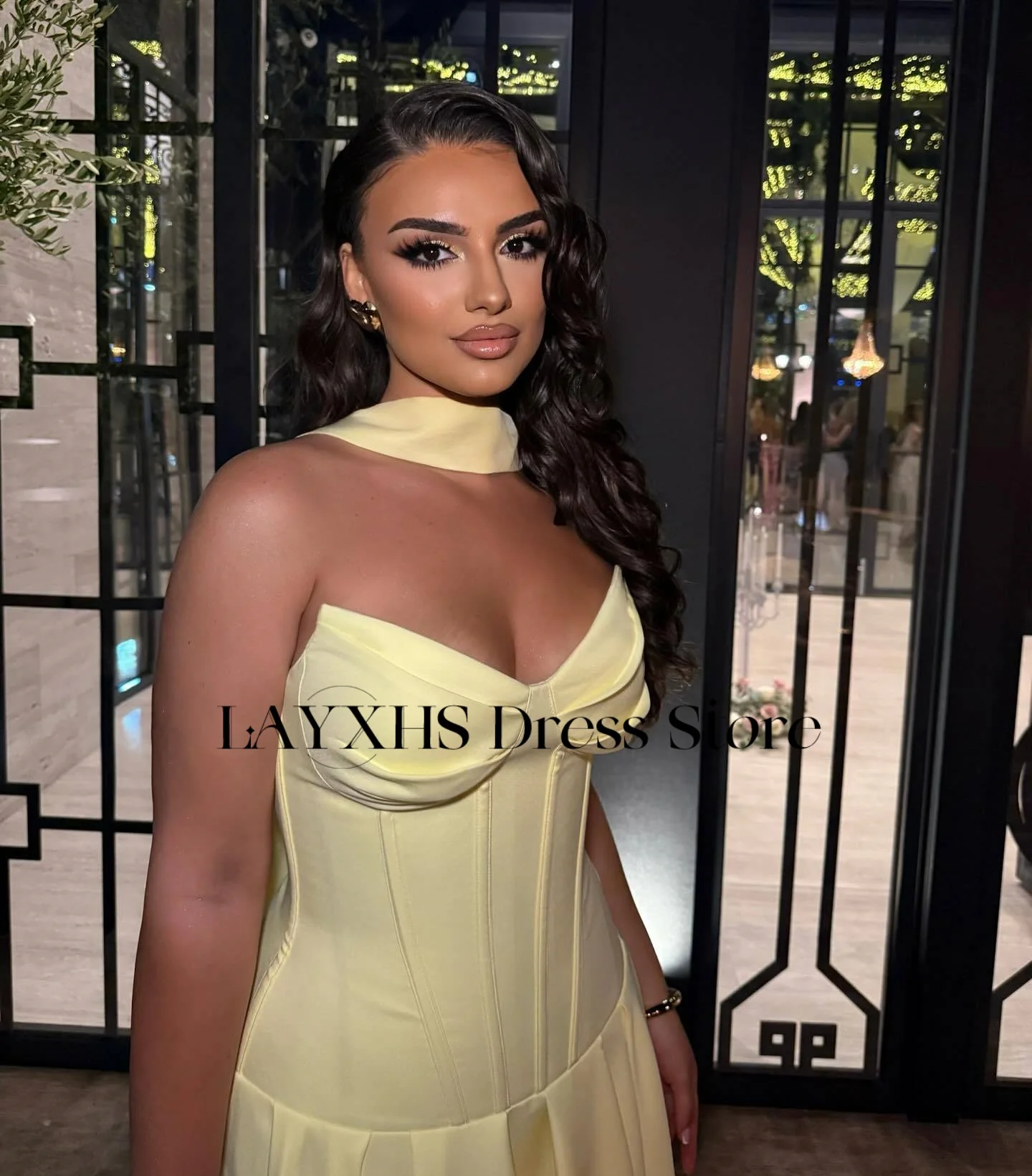 Layxhs simples querida vestidos de noite a linha plissado até o chão vestidos de baile femininos personalizados vestidos quinceañera 2025