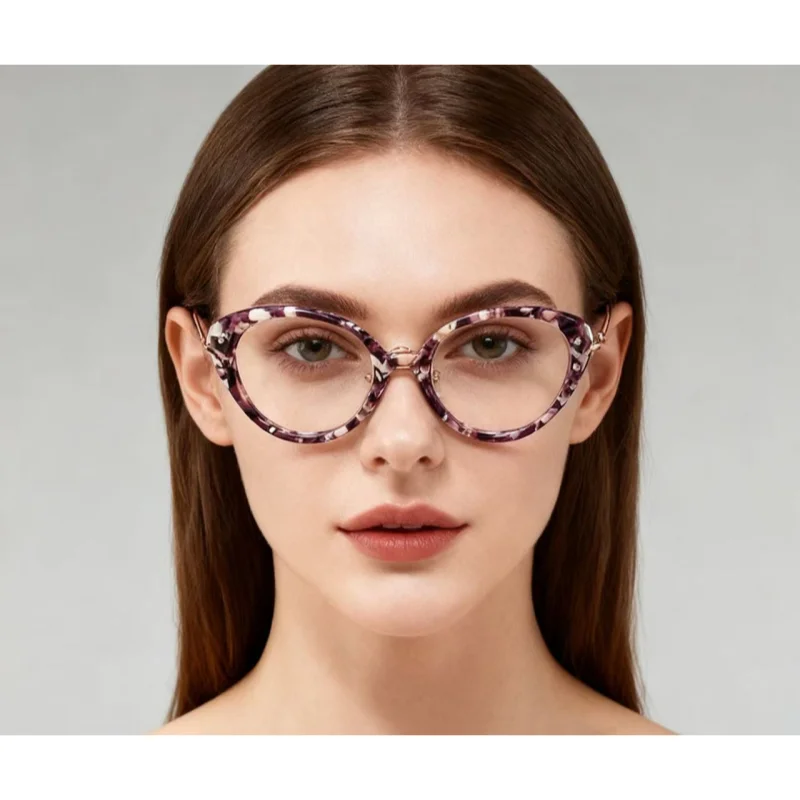 

Women's Glasses Frame Women Good Quality Glasses Clear Lens Brand Designer Female Acetate Frame Vintage Eyeglasses