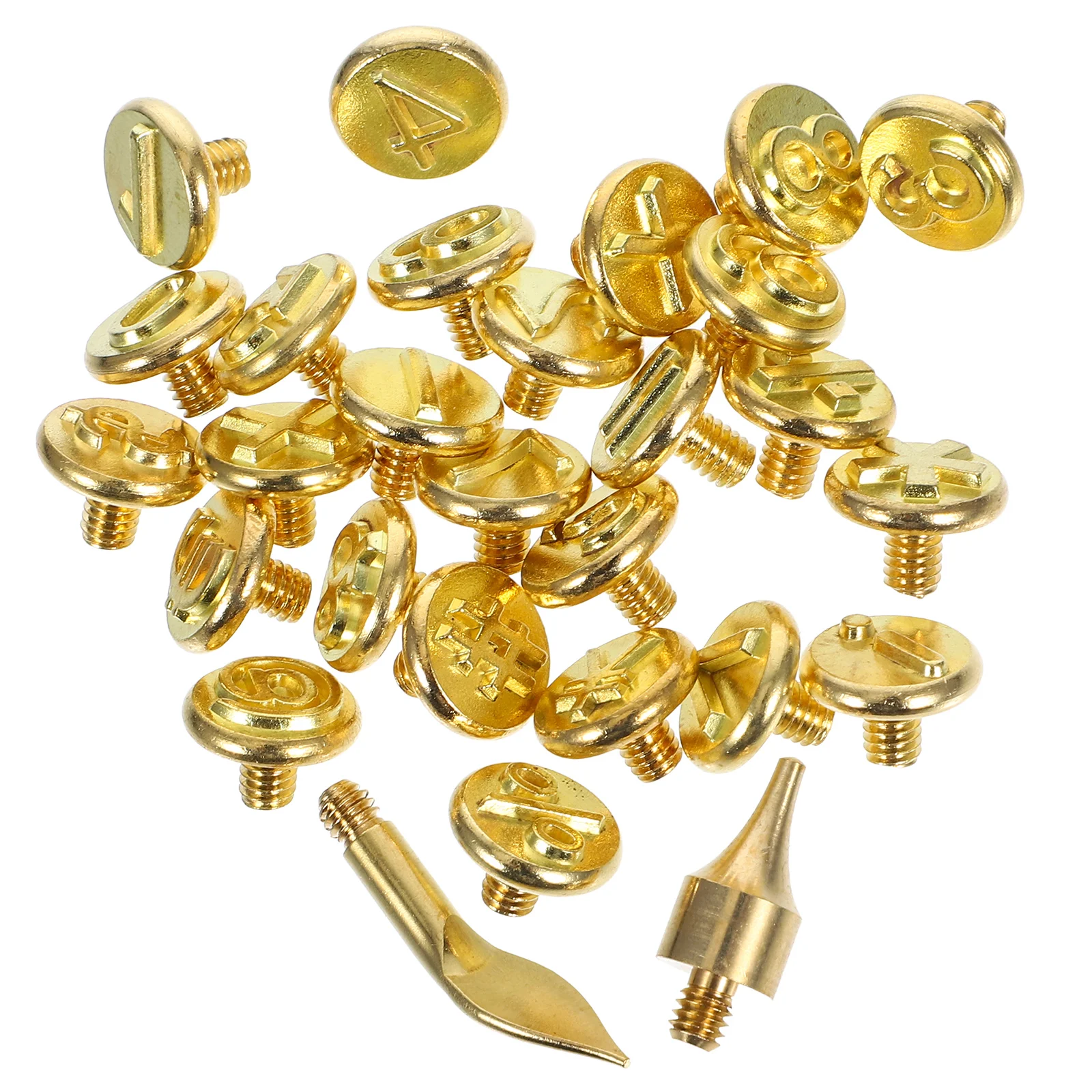 1 conjunto de ponta de queimador de trabalho, pontas de caneta de queima de madeira de cobre 26 letras para pirografia diy, ferramenta de ferro de solda para carpintaria