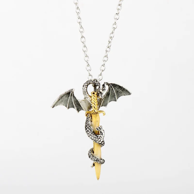 Vintage Steampunk Luminous Dragon Pendant Necklace For Women Men Glow In The Dark Animal Clavicle Chain Punk Hallowen Jewelry