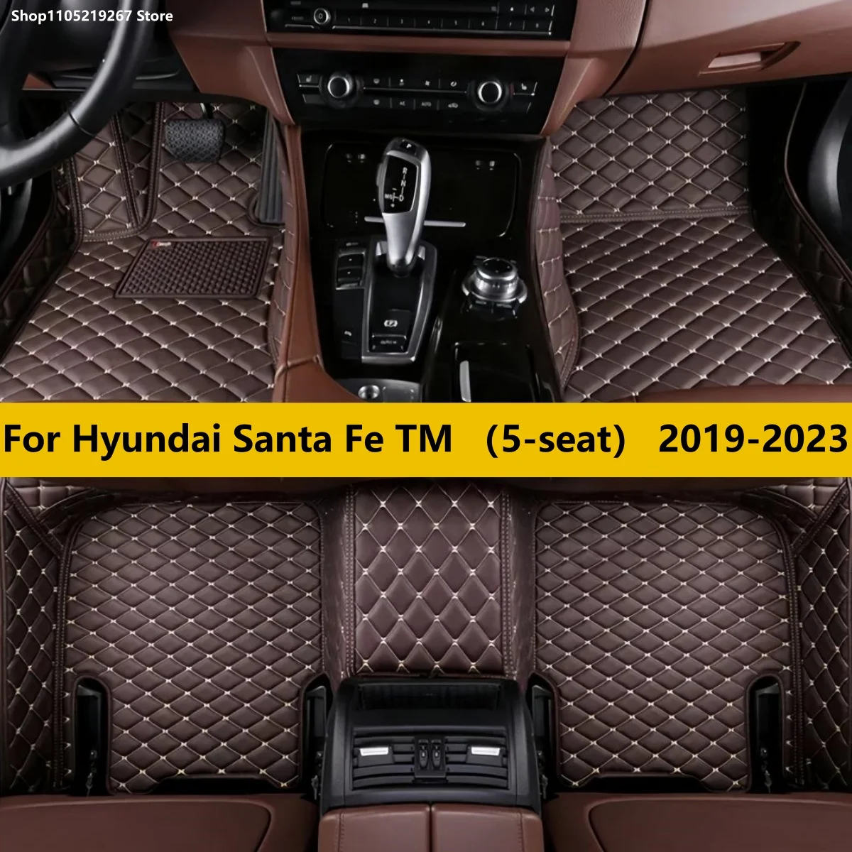 

Car Floor Mats For Hyundai Santa Fe TM （5-seat）2019 2020 2021 2022 2023 Auto Carpets Foot Coche Accessories