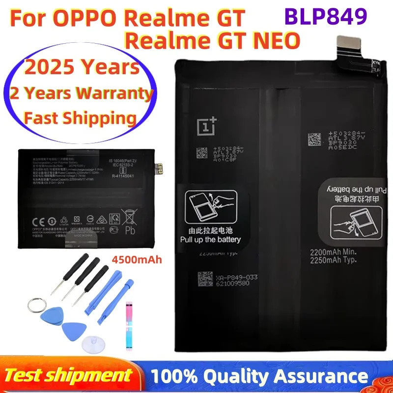 100% Orijinal Yeni Yüksek Kaliteli BLP849 4500 mAh Pil OPPO Realme GT/Realme GT NEO Cep Telefonu Pilleri Bateria