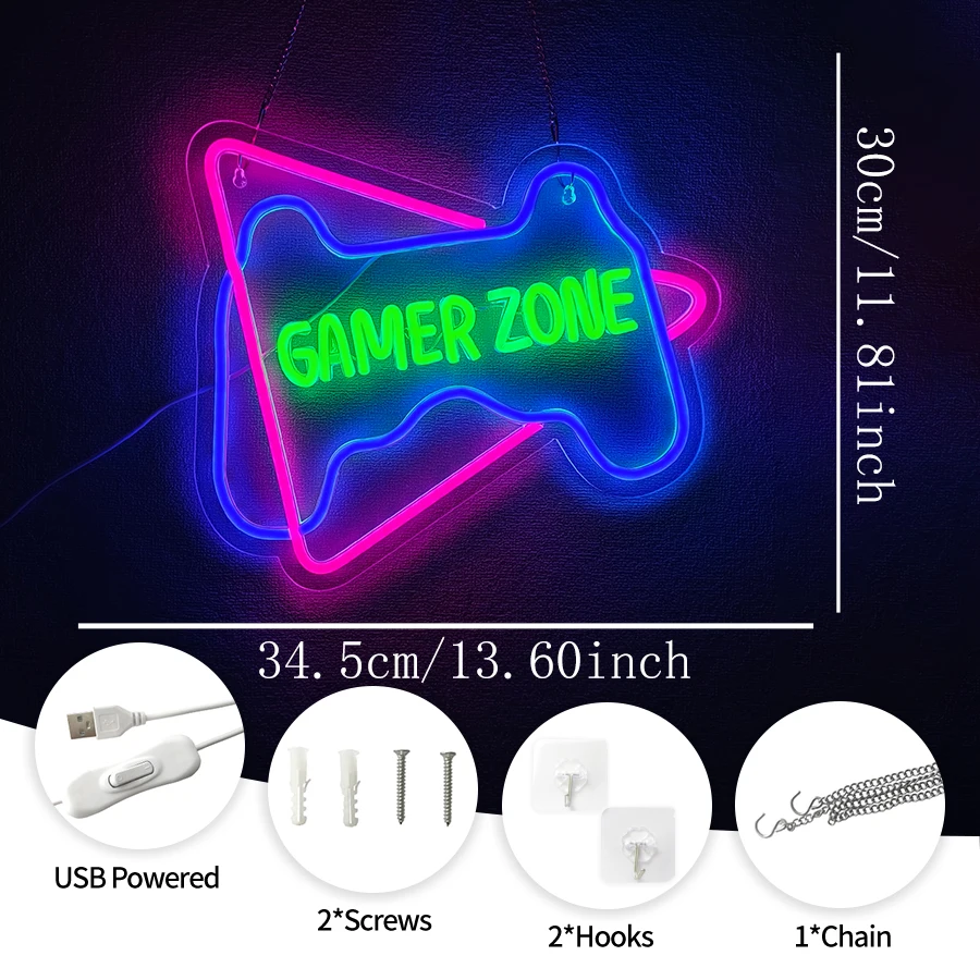 Game Zone Neonbord, USB LED wa - Party Games Stream recensie en prijs