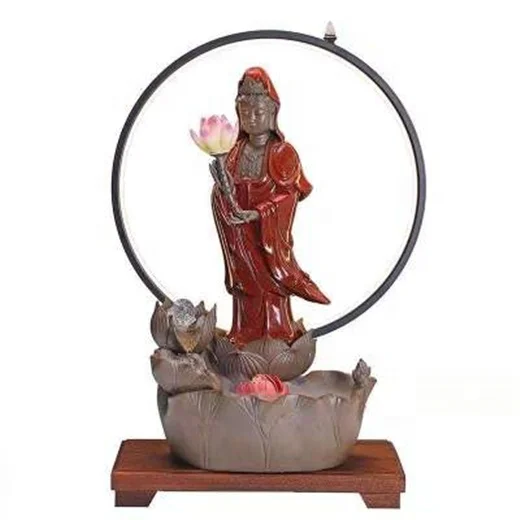 New Product Traditional Buddhist Decors Ceramic Home Decorations With LED Strip