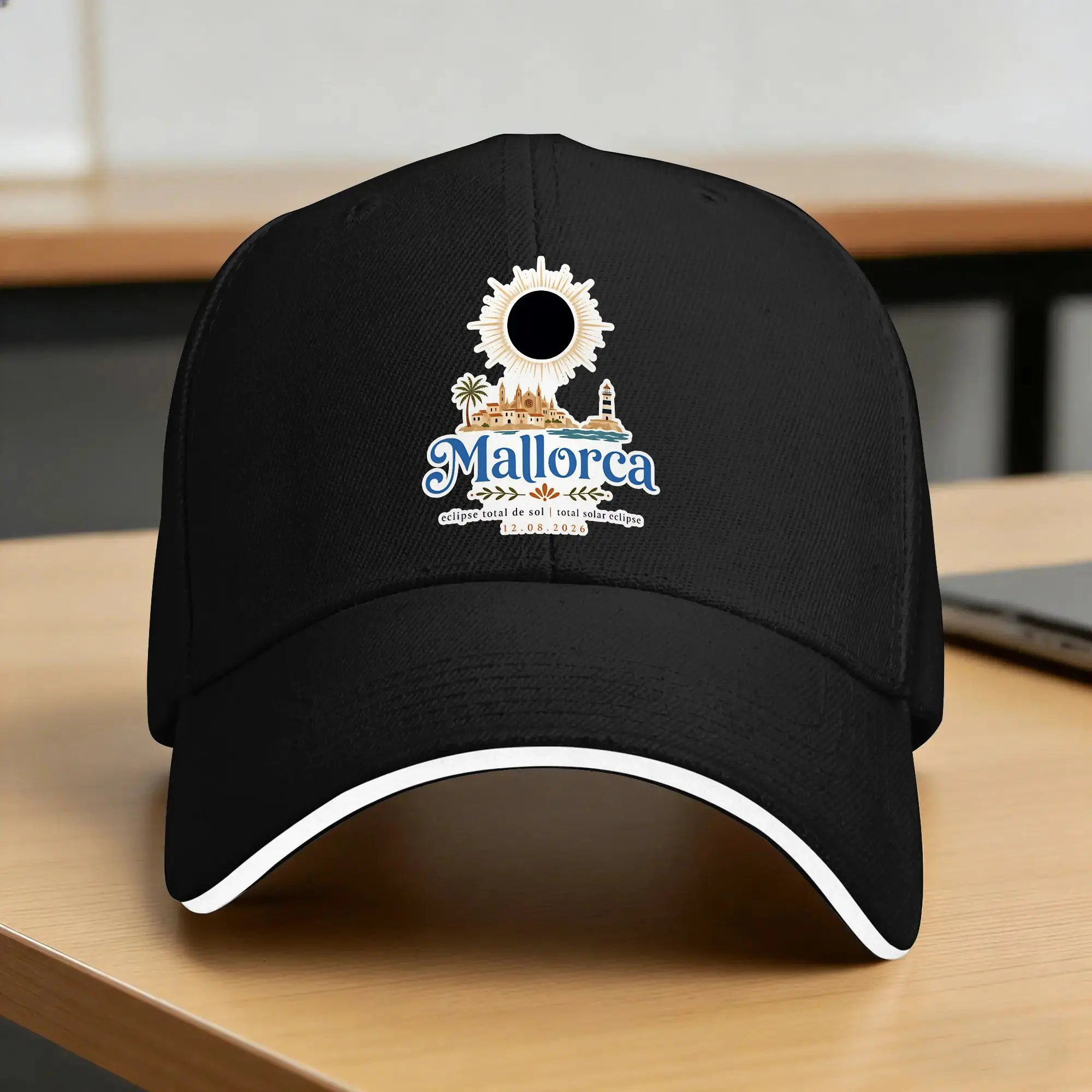 Total Solar Eclipse 2026 Mallorca Spain Sun Baseball Cap  Summer y2k Funny Hip Hop Hats For Couple Women Kpop Rock Baseball Caps