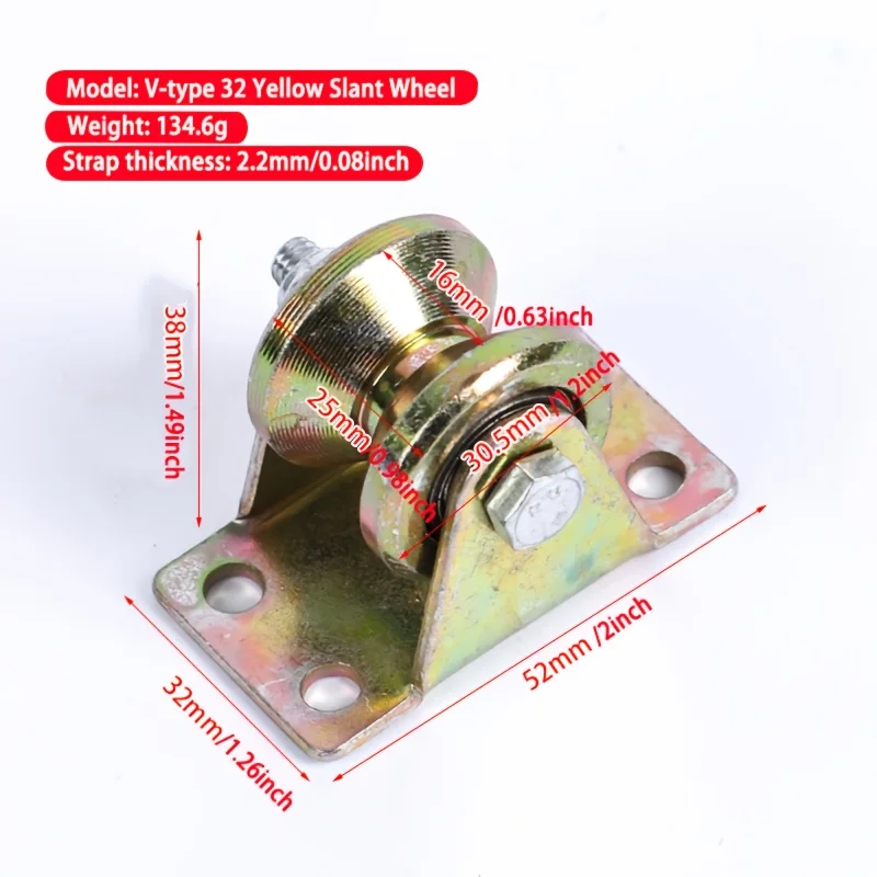 2Pcs V-Förmigen Schiene Pulley Rillen Roller Für Schiebetür 32mm V-Förmigen Guide Drähte Kabel track Pulley Traktion Rad Hardware