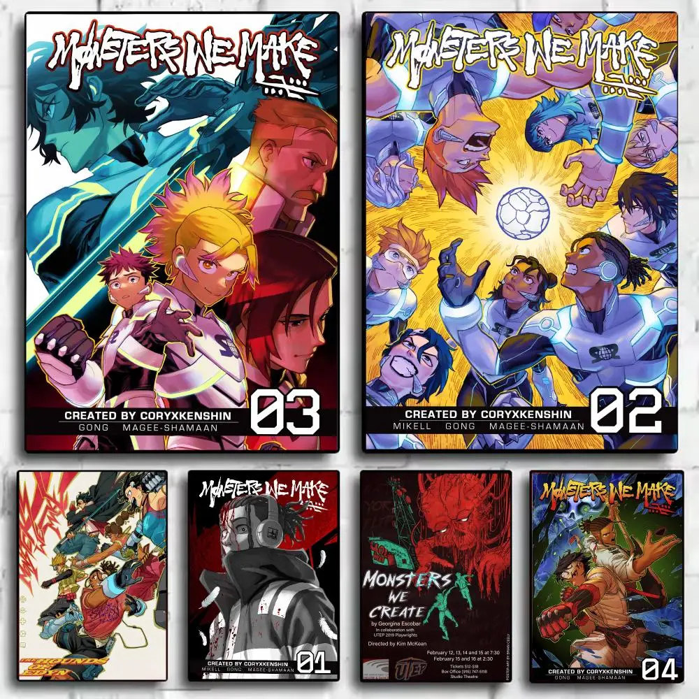 Retro Anime M-Monsters We Make Poster Wall Art Poster Print Decorative Artwork for Bedroom Living Room Office Home Decoration