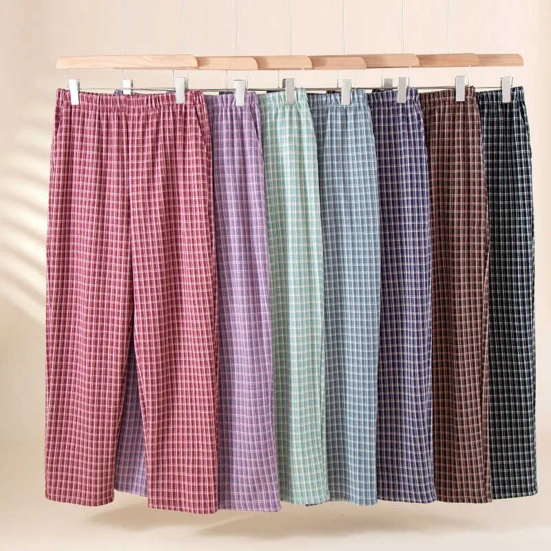 

Клетчатые бархатные теплые осенние и зимние женские спальные штаны, толстые свободные домашние брюки, большие размеры, дышащие женские штаны