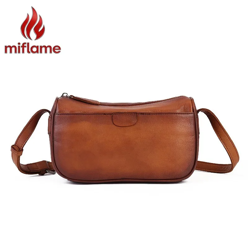 Vintage Genuine Leather Hobo Bag for Women Vegetable Tanned  Retro Handbag with Adjustable Strap Logo-Free Quiet Luxury