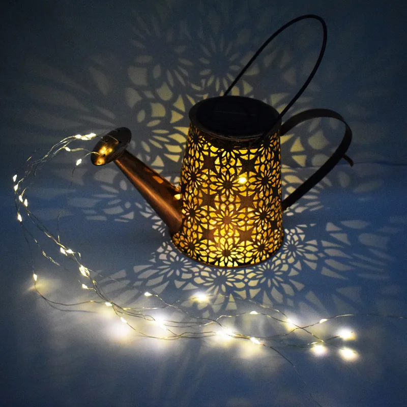 Solar Gieter Licht Hangende Ketel Lantaarn Licht Waterdicht Tuin Decor Metalen Retro Lamp voor Buiten Tafel Patio Gazon YarD