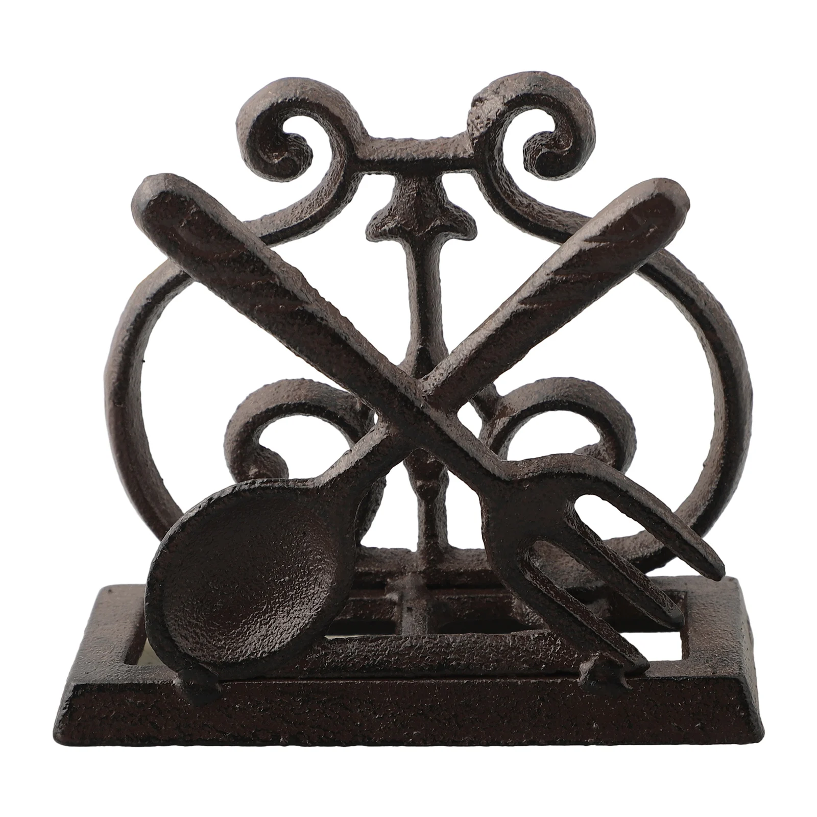 

Black Iron Napkin Holder Napkin Paper Holder Restaurant Rustic Spoon Tabletop 13.5*11.5*6.5cm Bar Bird Cast Iron