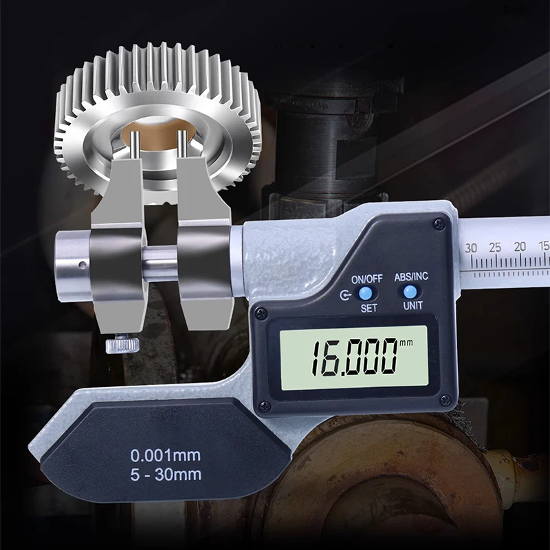 High-Precision Digital Inside Micrometer - 0.003 Fixed Base, Battery-Powered | Inner Measurement Thickness Gauge