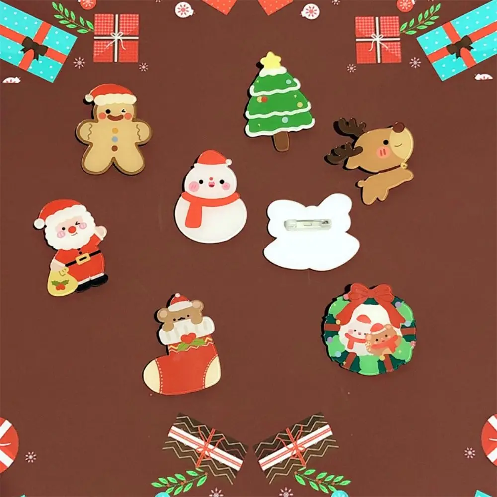 عالية الجودة حقيبة الملحقات المينا دبوس سانتا كلوز الإبداعية الكرتون عيد الميلاد دبابيس خفيفة الوزن شارة الاكريليك