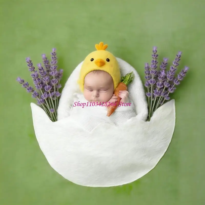 1 Set Polyester Newborns Blanket Eggshell Design with Backdrop for Baby Photography Comfortable Portable