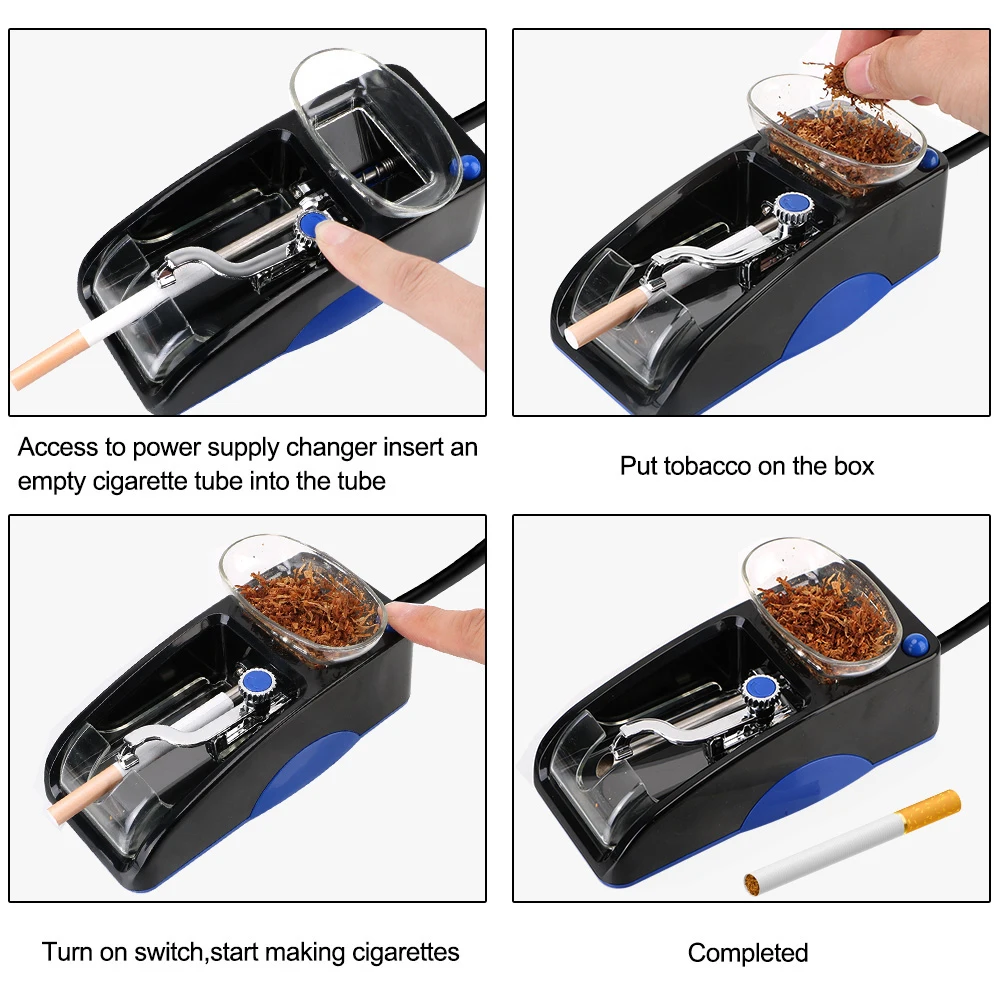 EU US Plug Injector Maker DIY Cigarette Rolling Machine Electric Automatic Smoking Tool Tobacco Roller Smoking Accessories