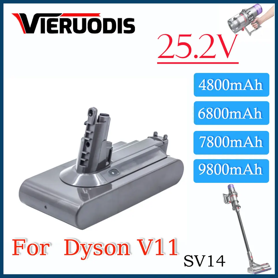 

25.2V 4800/6800/7800/9800mAh Vacuum Cleaner battery for Dyson V11 SV14 Cyclone Animal Absolute Total Clean Rechargeable Battery