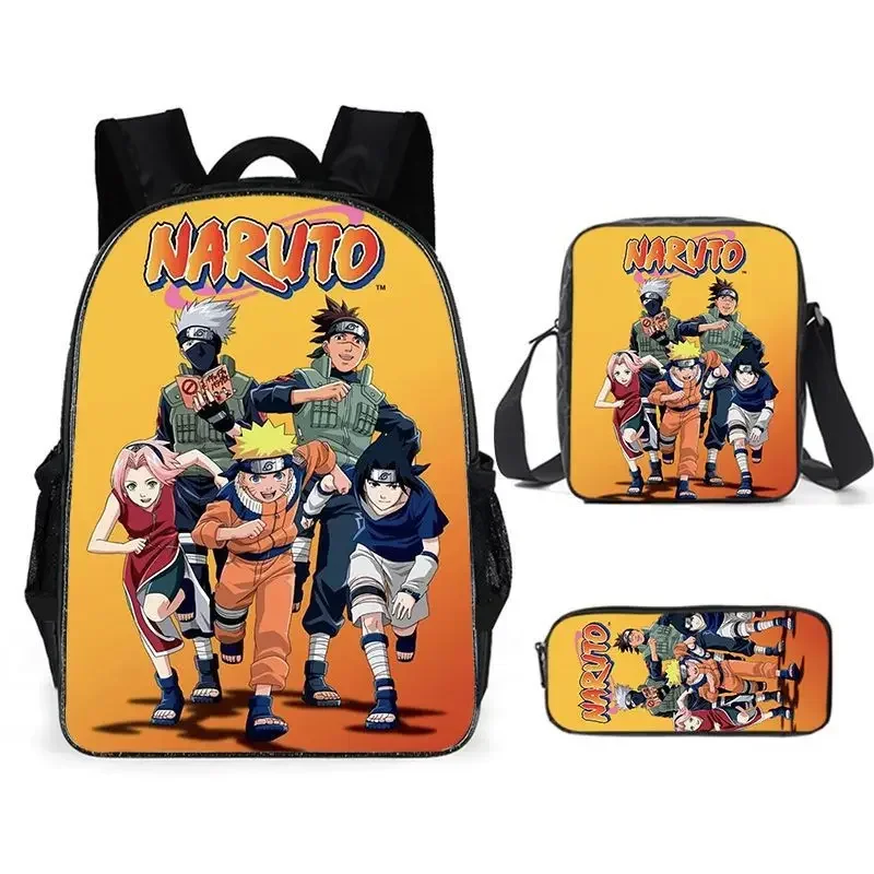 HOT NARUTO Naruto Primary and Middle School Students Schoolbag Boys Girls Anime Cartoon School Bag Mochila Children\'s Gifts