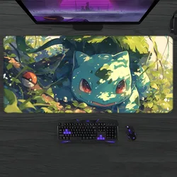 Alfombrilla de ratón Pokemon Bulbasaur, accesorios para juegos de Pc, alfombrilla de goma XXL, alfombrillas de escritorio, teclado, gabinete, ordenadores portátiles