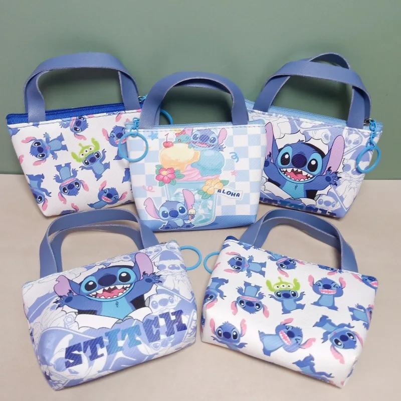 

Christmas Hot Disney Stitch Anime Peripheral Handbag Cute Stitch Students Headphones Coin Storage Zipper Purse Cartoon Present