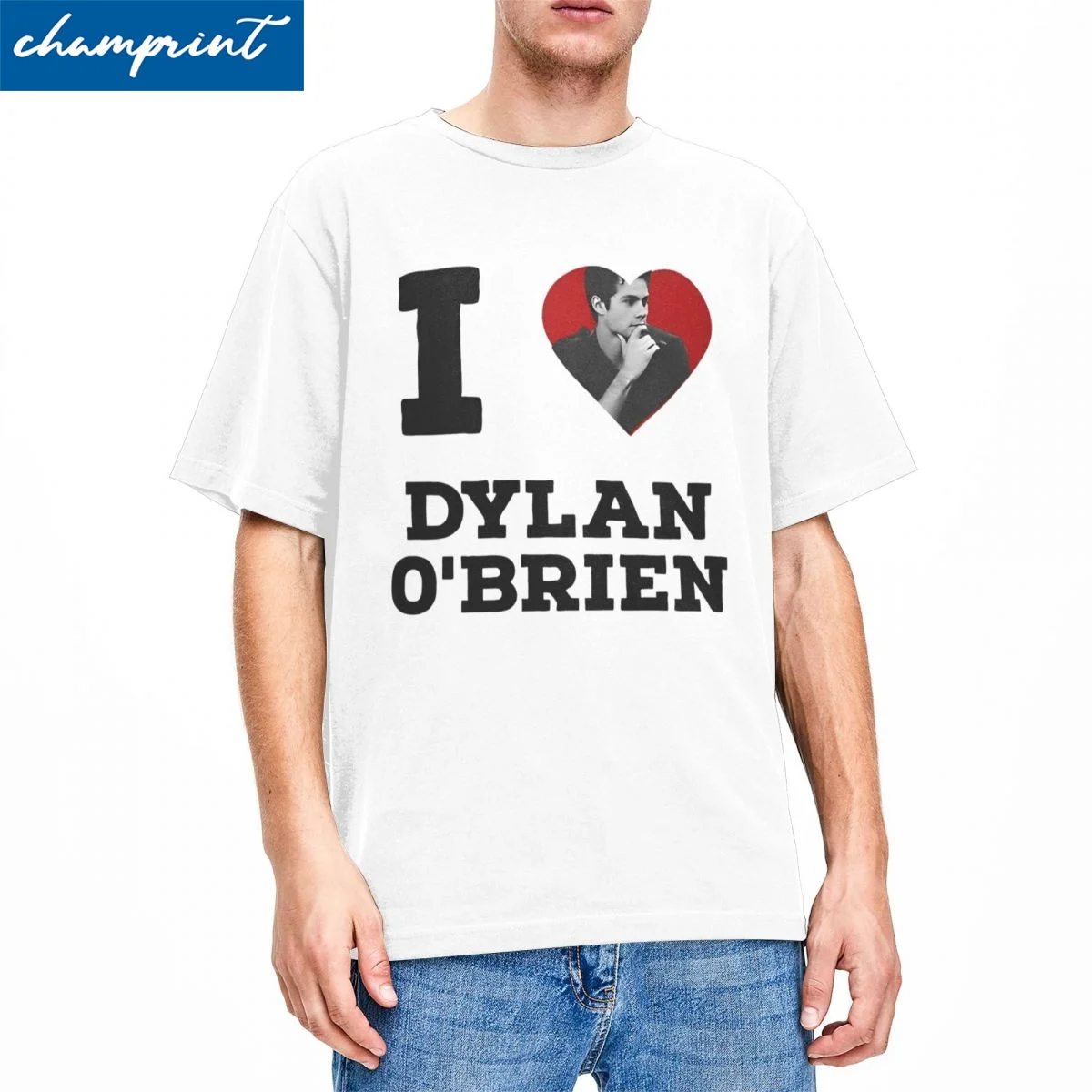 Men Women's T-Shirts I Heart Dylan O'Brien Hipster Cotton Tee Shirt Short Sleeve T Shirts Crewneck Tops Plus Size