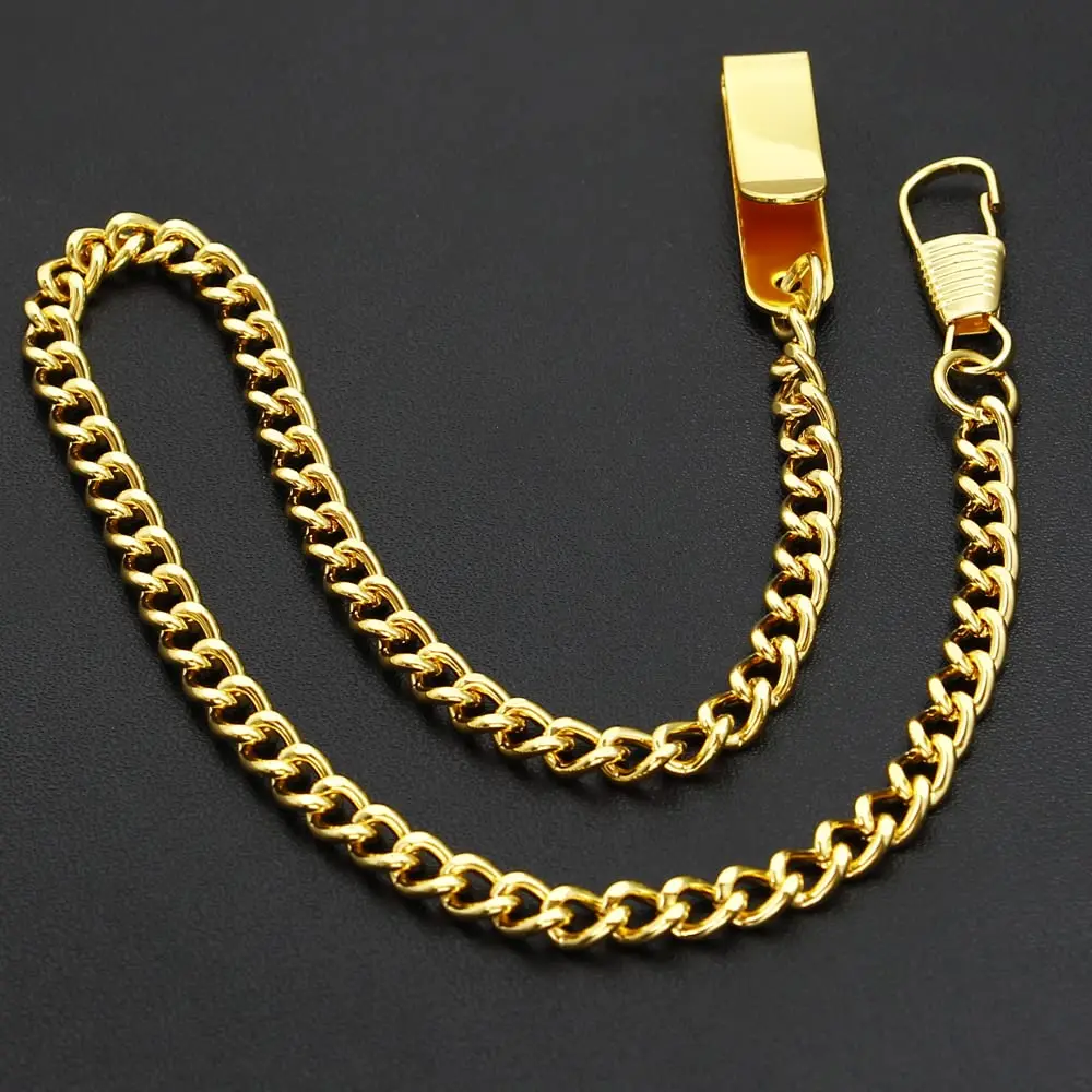 Clip Pocket Watch Chain Watch Twisted Thick Vintage Metal Alloy Watch Chain Link Vest for Your Pocket Watch