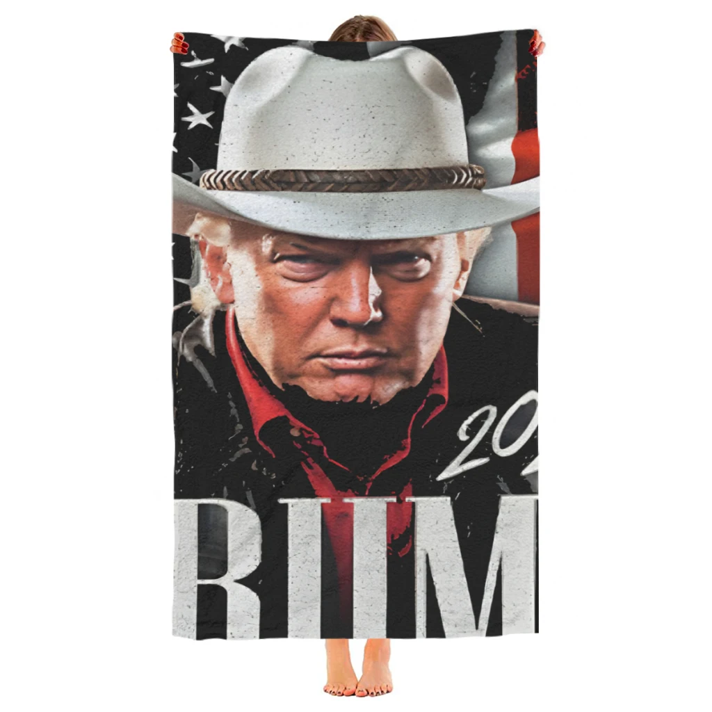 

Quick Drying Beach Towels Cowboy Trump Oversized 30x60inch Printing Towel Super Absorbent Pool Towel Blanket