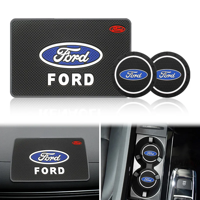 Car Logo Anti Slip Pad Phone Holder Non-Slip Mat For Ford Focus Mk2 Mk3 Fiesta Ranger Mondeo S-MAX Kuga Mustang Auto Accessorie view 3