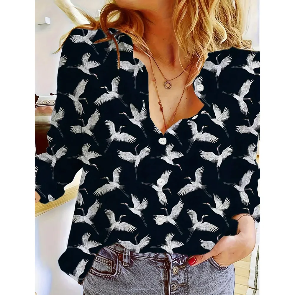 

2025 New Fashion Single Breasted Shirts Streetwear Basic Tops & Blouse Winter Spring Plus Size Women's Long Sleeve Shirts