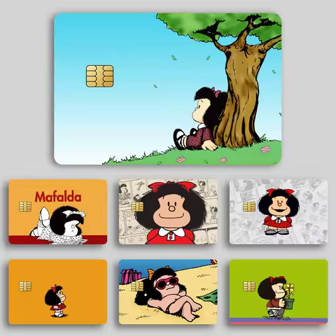 Funny M-Mafalda Credit Card Skin Stickers for Bank Card Bus Metro Card Sticker Waterproof Gift