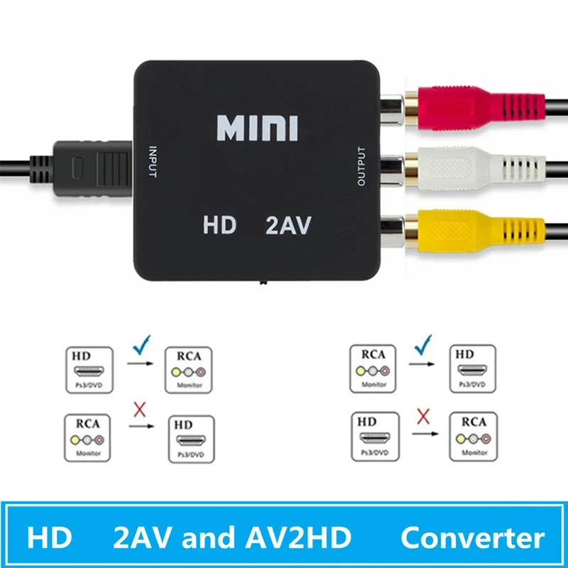 HDMI-compatible To AV RCA Converter Box Adapter HDTV to AV/C