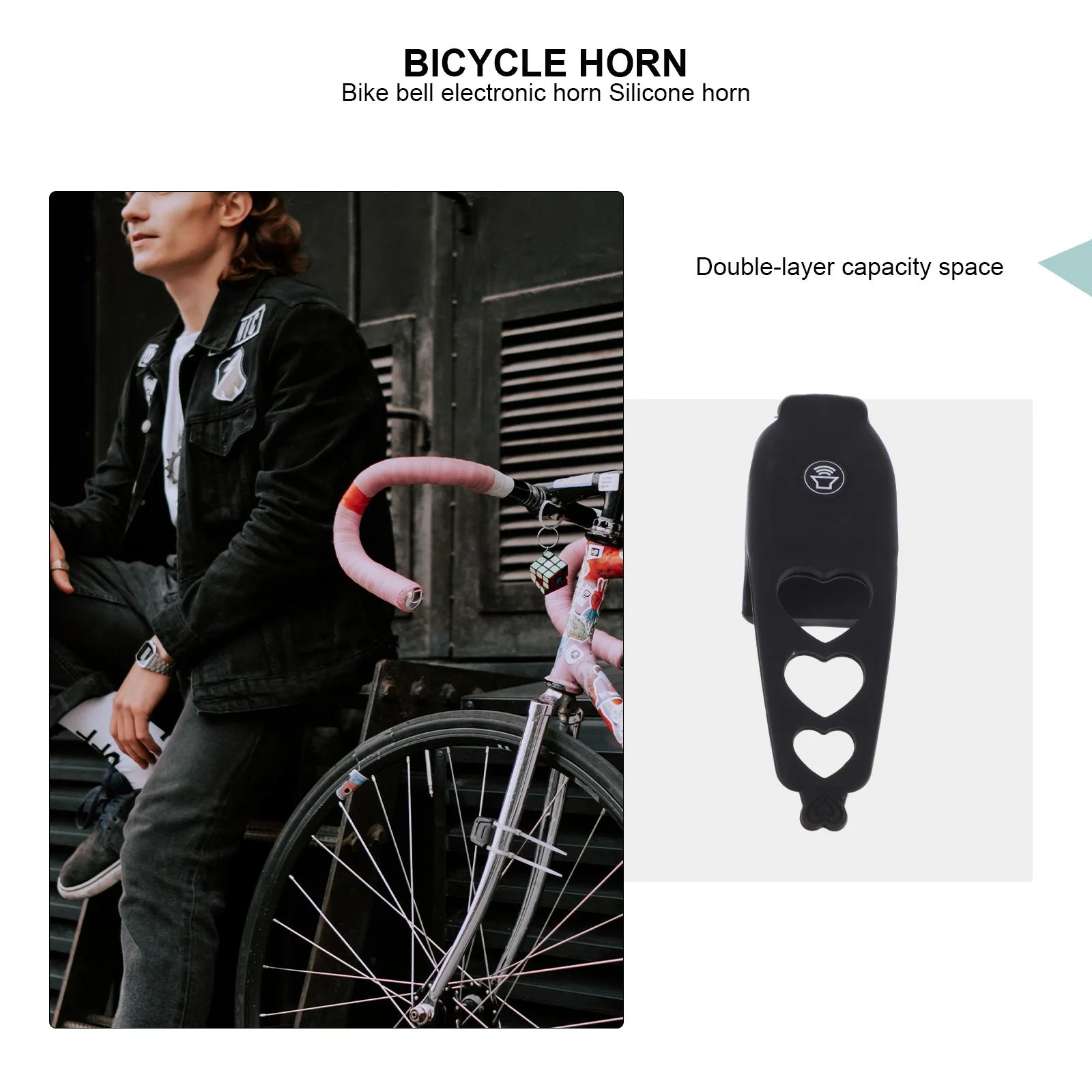 

1Pcs Electric Bike Horn with Adjustable Silicone Grip No Tools Required Bike Bell for Mountain Cycling Safe Riding Creative